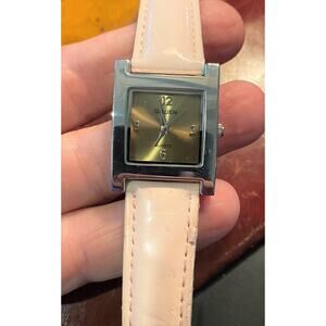 Women's 26mm silver Tone Gruen Watch, Lavender Face, Pink Band